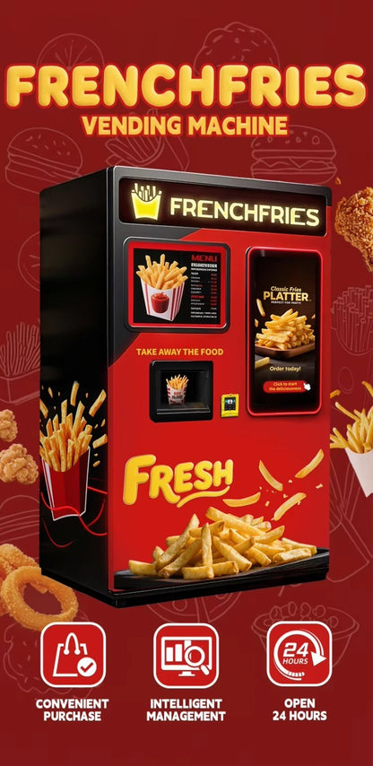 French Fries Vending Machine Automatic Robot Hot Food Fired Chicken and Fry Chip Vending Machine for Sale Factory Price