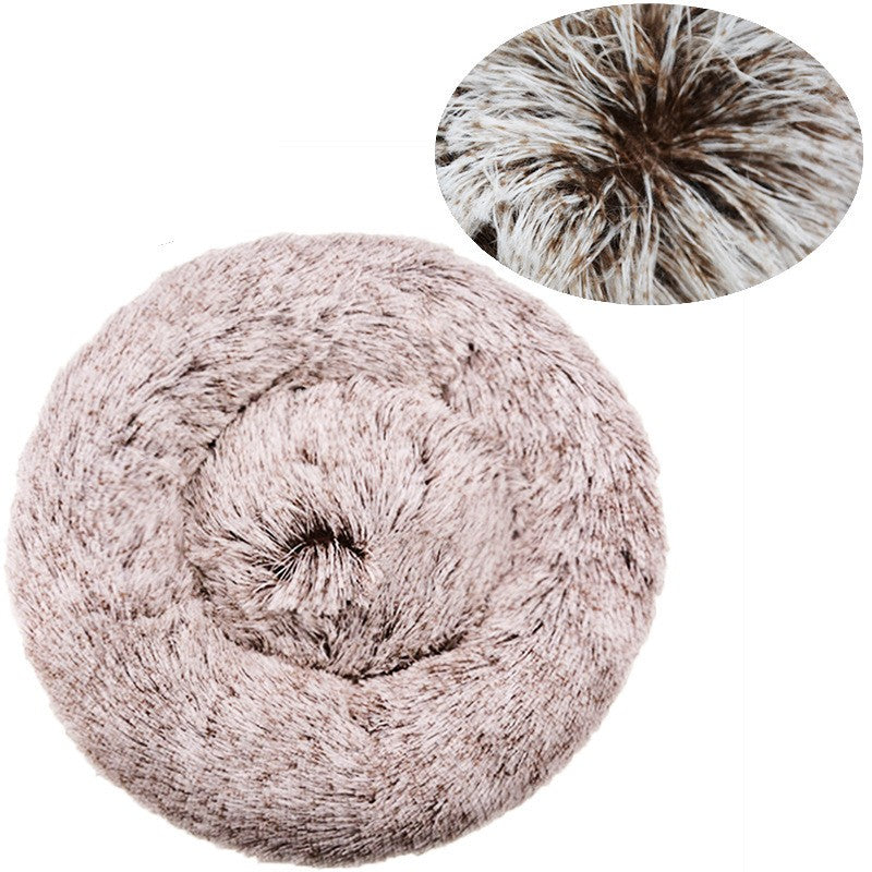 40-90cm 6 Sizes Round Pet Bed for Large Dog Bed Super Soft Cat Bed Plush Dog House for Medium Dog House Winter Warm Sleeping