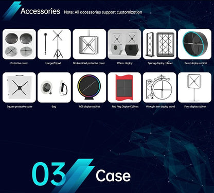 Hologram 3D Ventilador Fan Advertising Display Luces Led light Sign Holographic Player Support Images Video Draw Audiences