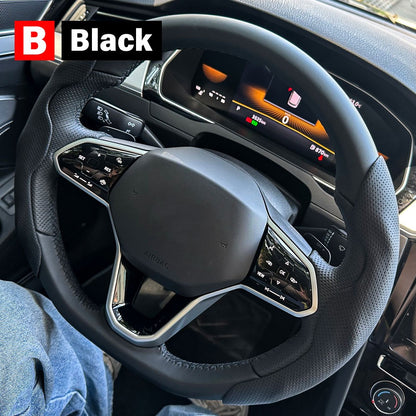 2PCS Car Steering Wheel CoverFor MG ZS HS MG3 MG4 MG5 MG6 MG7 GT PHEV ONE RX5 Breathable Leather Anti-slip Styling Accessories