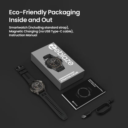 Zeblaze Stratos 2 Plus GPS Sports Smart Watch Bússola Integrada Altímetro Barométrico Tela AMOLED de 1.43'' Smartwatch com Chamada de Voz