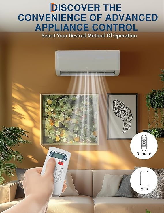 Ar Condicionado Split Mini 12.000 BTU com Bomba de Calor 18.5 SEER Refrigera até 70 m², Inversor CA com Controle Remoto Eficiente em Energia