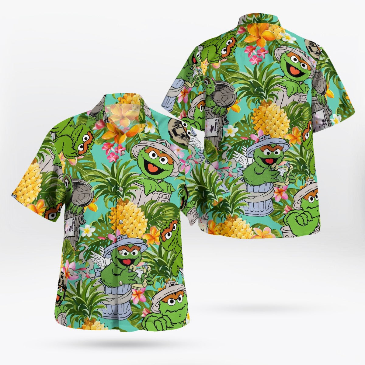 Harajuku Anime 3D Elmo Shirt Hawaiian Shirt Men's Summer Short sleeved Shirt Men's Shirt 2024 Plus Size 3xlshirt Chemistry Homme