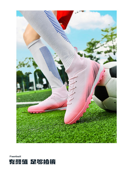 Men Fast Soccer Shoes Professional TF/FG Indoor Futsal Football Field Boot Unisex Society Cleats Long Spikes Sneaker Comfortable