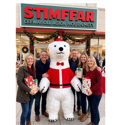 Giant inflatable cartoon doll costume, polar bear inflatable costume, funny street mascot, Halloween party, commercial role-play