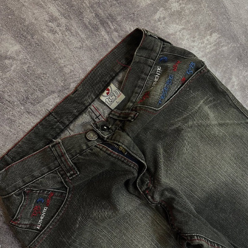 Streetwear Oversize Pocket Letter Embroidered Loose Jeans Women Y2K Vintage Hip Hop Pop Casual Wide-leg Pants Men And Women Wear