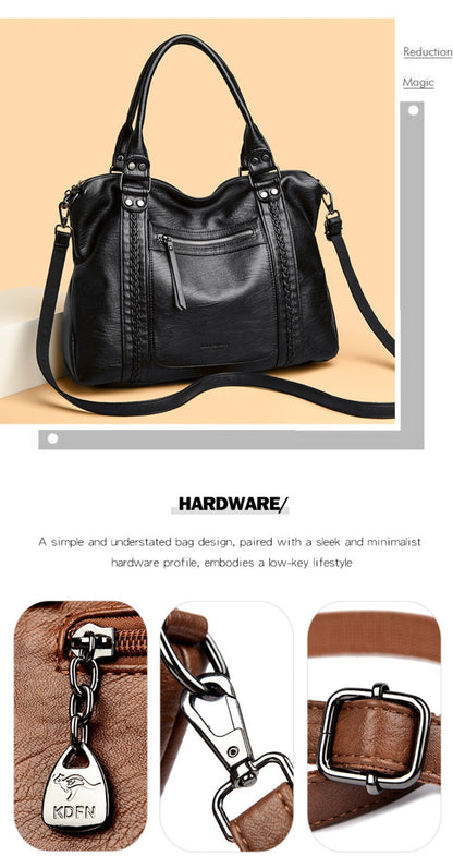 Genuine Brand Soft Leather Shoulder Crossbody Bags for Women Hot Luxury Handbag Women Bags Designer Casual Tote Messenger Bag