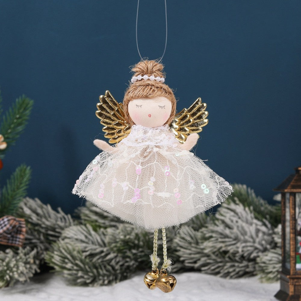 Christmas plush antlers angel girl pendant Christmas tree pendant creative doll pendant gift