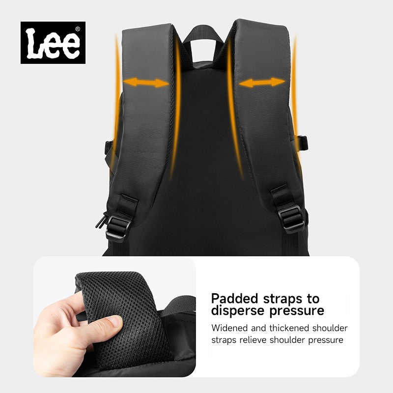 Mochila LEE de grande capacidade para viagem, para notebook de 15,6 polegadas, à prova d'água, de nylon casual, para adolescentes, faculdade, escola, masculino e feminino