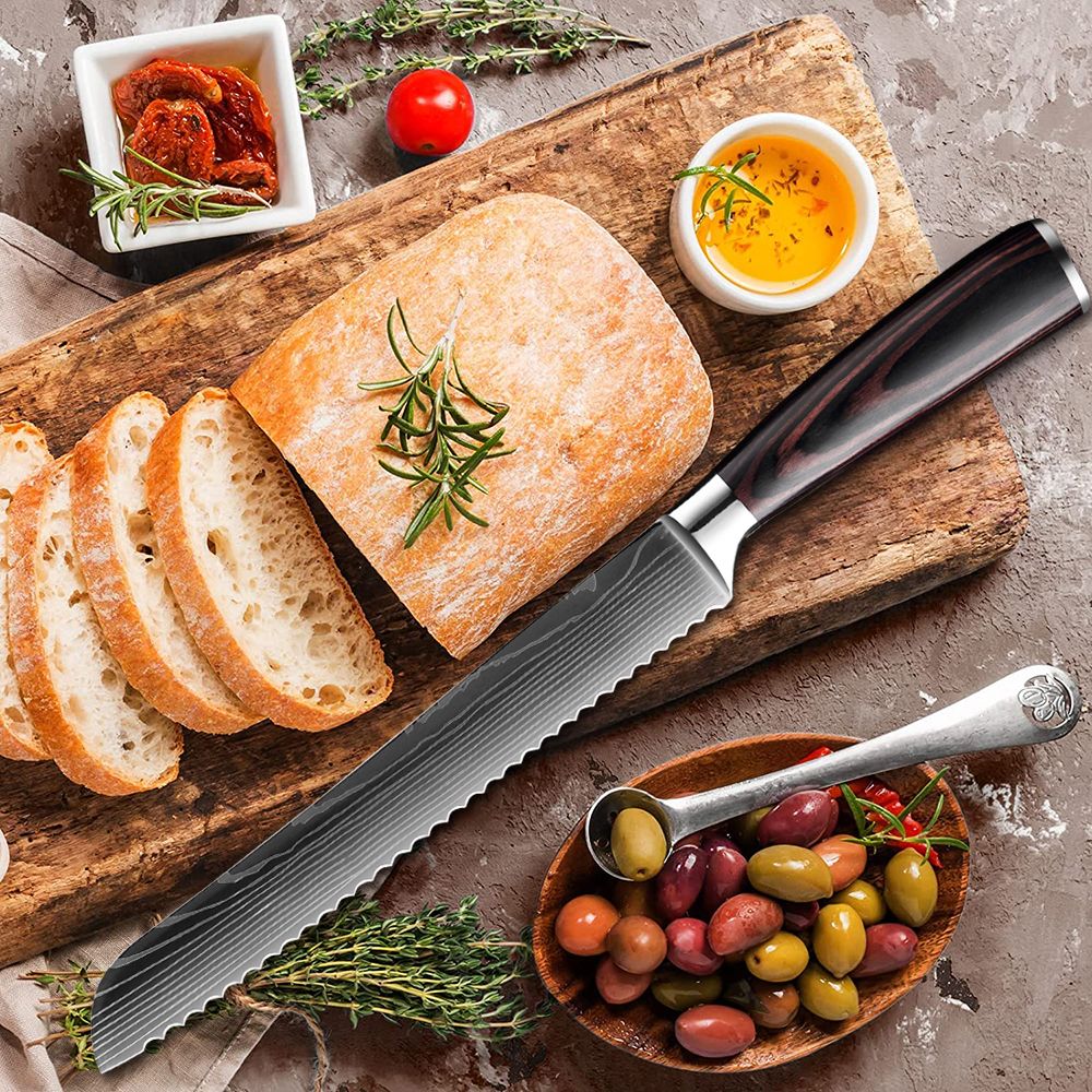 Conjunto de facas de cozinha japonesas 15 peças de chef profissional ultra afiadas para corte muito rápido com suporte tesoura afiador