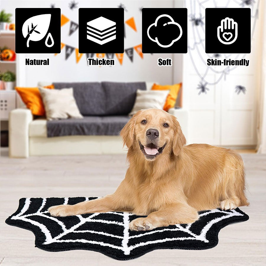Halloween Bath Mat Gothic Bedroom Carpet Spider Web Floor Bathroom Home Decor Decoration Kitchen Living Rugs Room Rug Mats