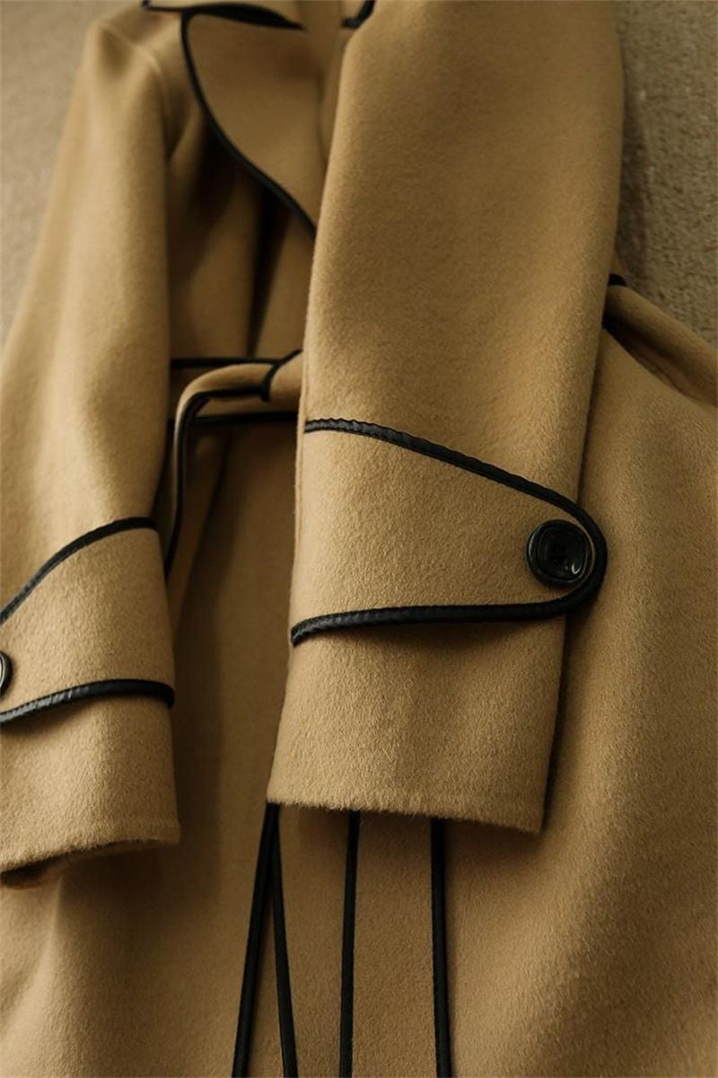 Women's Autumn Winter New Fashionable Style Loose Warm Wool Coat Mid-length