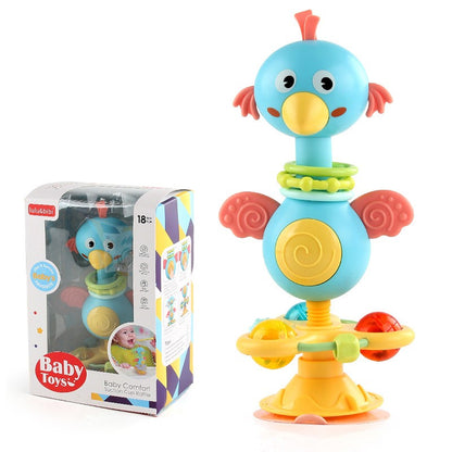 Chocalho de Bebê para Cadeira de Alimentação com Ventosa, Brinquedos Giratórios para Bebês, Brinquedo Interativo para Bandeja de Bebê, Presente de Recém-nascido para Crianças
