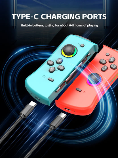 DATA FROG 2Pcs Wireless Joy Pad Game Controller With 6 Axis Gyro Wake Up Function For Switch Game Console Gaming Accessories