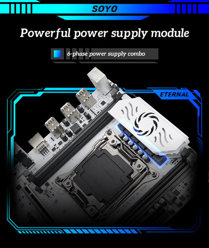 Kit de placa-mãe SOYO X99 Gaming com CPU Xeon E5 2650 V3 e memória DDR4 16G*1 2133MHz NVME PCIE3.0 SATA para computador de mesa