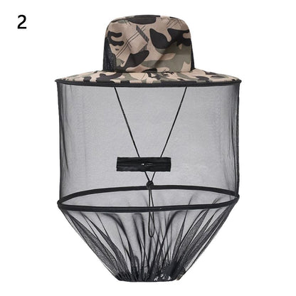 Chapéu Mosquiteiro Com Tela Protetora Repelente Insetos Abelhas Proteção Masculino Feminino Chapéu De Pesca Protetor Solar Ao Ar Livre