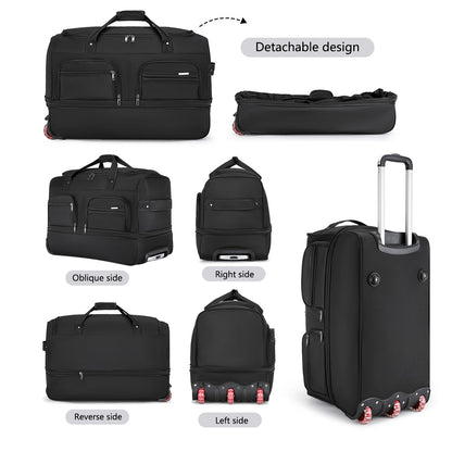 2025 Nova Moda Bolsa de Viagem Feminina Grande Capacidade Masculina Esporte Bolsa de Viagem Impermeável Bolsa com Rodas e Alça Bolsa de Viagem Sacola