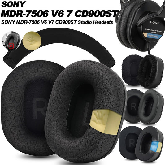 Earphone pads For SONY MDR-7506 V6 V7 CD900ST  replacement  Earpads Mesh cloth Memory Covers Sponge Soft Protein