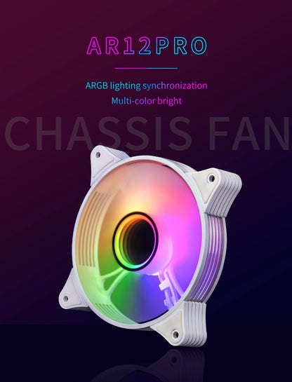 Aigo AR12PRO Computer Case Fan Ventoinha PC 120mm RGB Fan 4pin PWM CPU Cooling Fan 3pin5v Unlimited Space Argb 12cm Ventilador