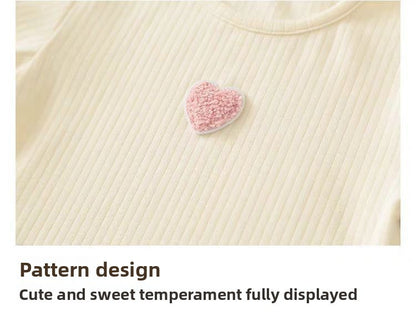 Cute Lovely Girls 2025 Autumn Pajama Set Korean Style Homewear 2 Piece Outfit Warm Long Sleeve Kids Sleepwear