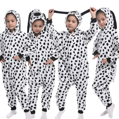Winter Kids Pajama Sets Soft Warm Flannel Unicorn Costume Kigurumi Boy Girl Onesie Set Panda Tiger Bunny Deer Lion Pyjamas Suit