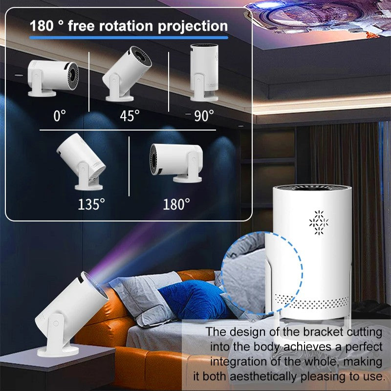 Mini projetor nativo 3D Som estéreo Console multifunções para exterior com Bluetooth Home Theater Cinema Projetores portáteis