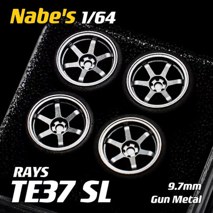 1/64 Chika  Wheels with Rubber Tires Model Car Modified Parts BBS RS  JDM VIP For Hotwheels Tomica MiniGT ?Supplied with axle?