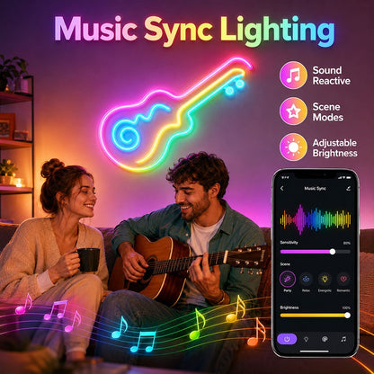 DC 24V 5-20M RGBIC Neon Rope Light, APP & Remote Control, Music Sync, Flexible Lamp Tape,Waterproof LED Strip for Indoor Outdoor