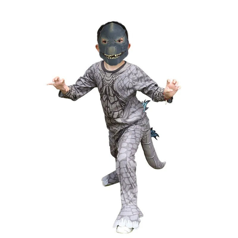 Monster Cosplay Animal Costume Dinosaur Halloween Bodysuit  Kid Boys Girl Funny Jumpsuit Carnival For Toddler Child Catsuit+Mask