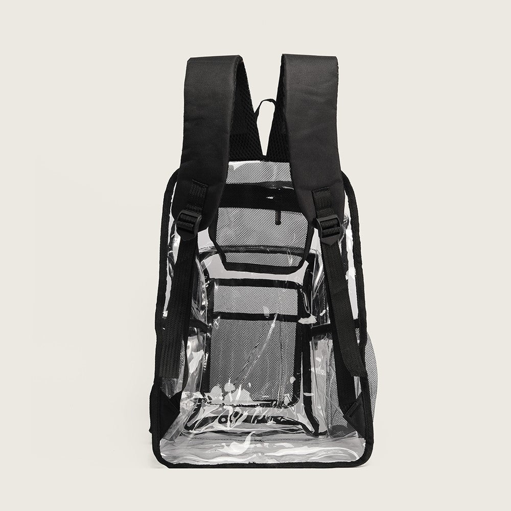 Transparent backpack with large capacity, simple men's and women's bag, outdoor sports, morning jogging and fitness backpack