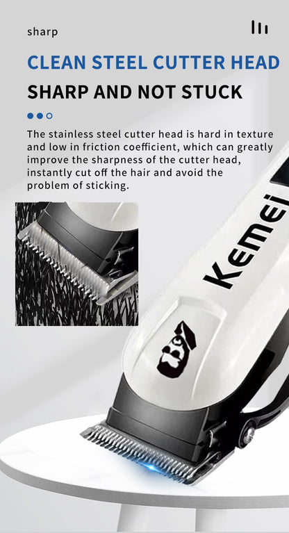 Kemei Mini Powerful Cordless Hair Clipper Electric Professional Barber Hair Trimmer Beard Haircutting Machine rechargeable
