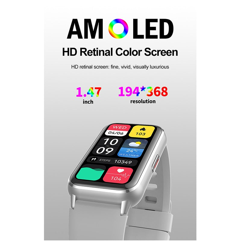 2025 New Grade Nursing Smart Watch AMOLED Blood Oxygen ECG + PPG Blood Pressure Body Temperature Bluetooth Health Smartwatch