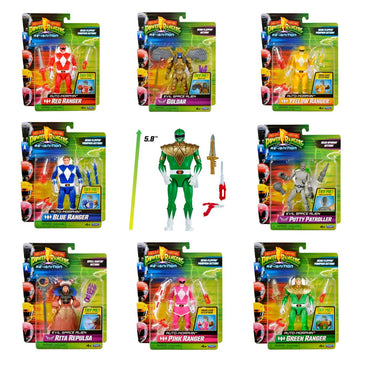 Anime Mighty Morphin Power Rangers Red Ranger Action Figure Green Ranger Model Doll Toy Collect Ornaments Kids Gifts