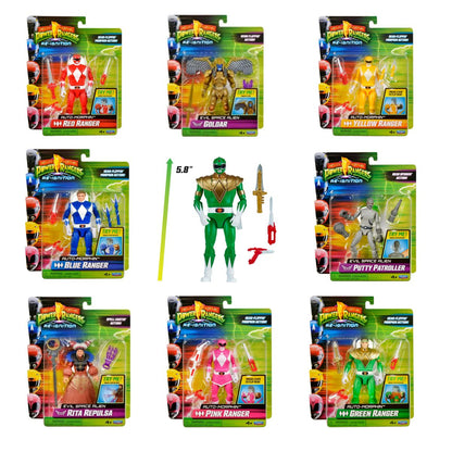 Anime Mighty Morphin Power Rangers Boneco de Ação Red Ranger Modelo Green Ranger Brinquedo Boneca Coleção Enfeites Presentes para Crianças