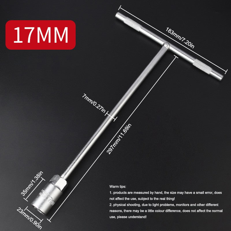Chave de Soquete T de 6-19 mm Chave de Porca Sextavada Chaves de Fenda Hexagonais Estendidas Pneus Automotivos Máquinas Ferramentas Manuais de Reparo para Oficina