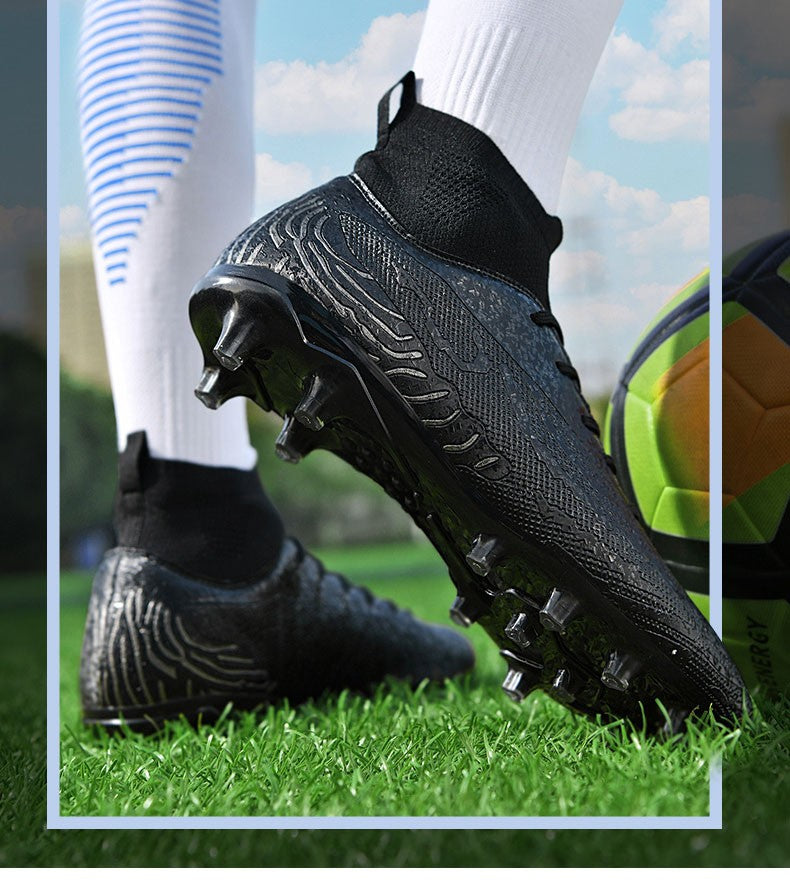New Men Sport Soccer Shoes Training Boys Football Boots Outdoor Adult Long Spikes Non Slip Cleats Breathable Match Comfortable