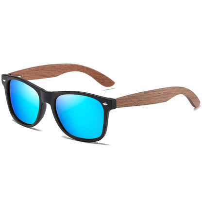 Óculos de Sol GM Ecológicos de Madeira de Nogueira Retrô UV400 Polarizados de Bambu Masculino Moderno Lente Anti-Azul 7061h