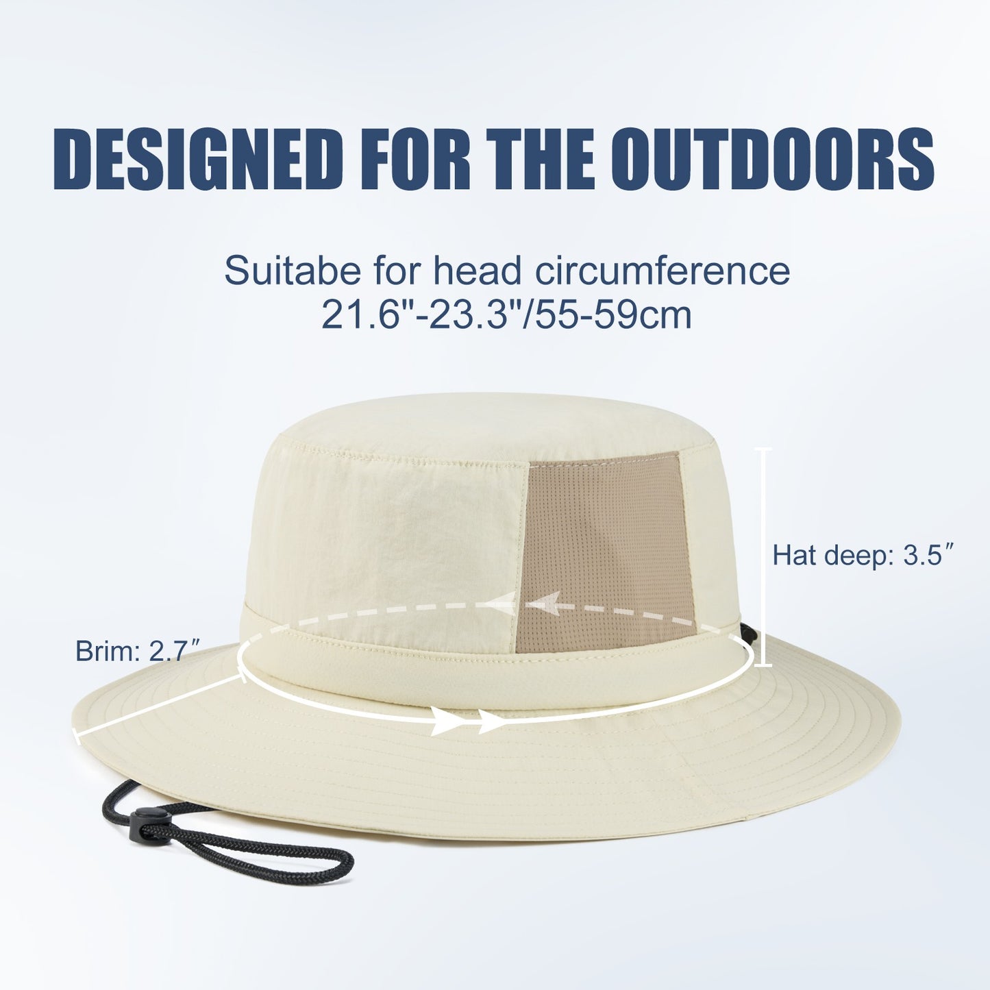 Chapéus Bucket Unissex FEICUI para Mulheres e Homens, Respiráveis, Proteção Solar, Aba Larga, Chapéus de Pesca e Praia com Tiras para o Queixo