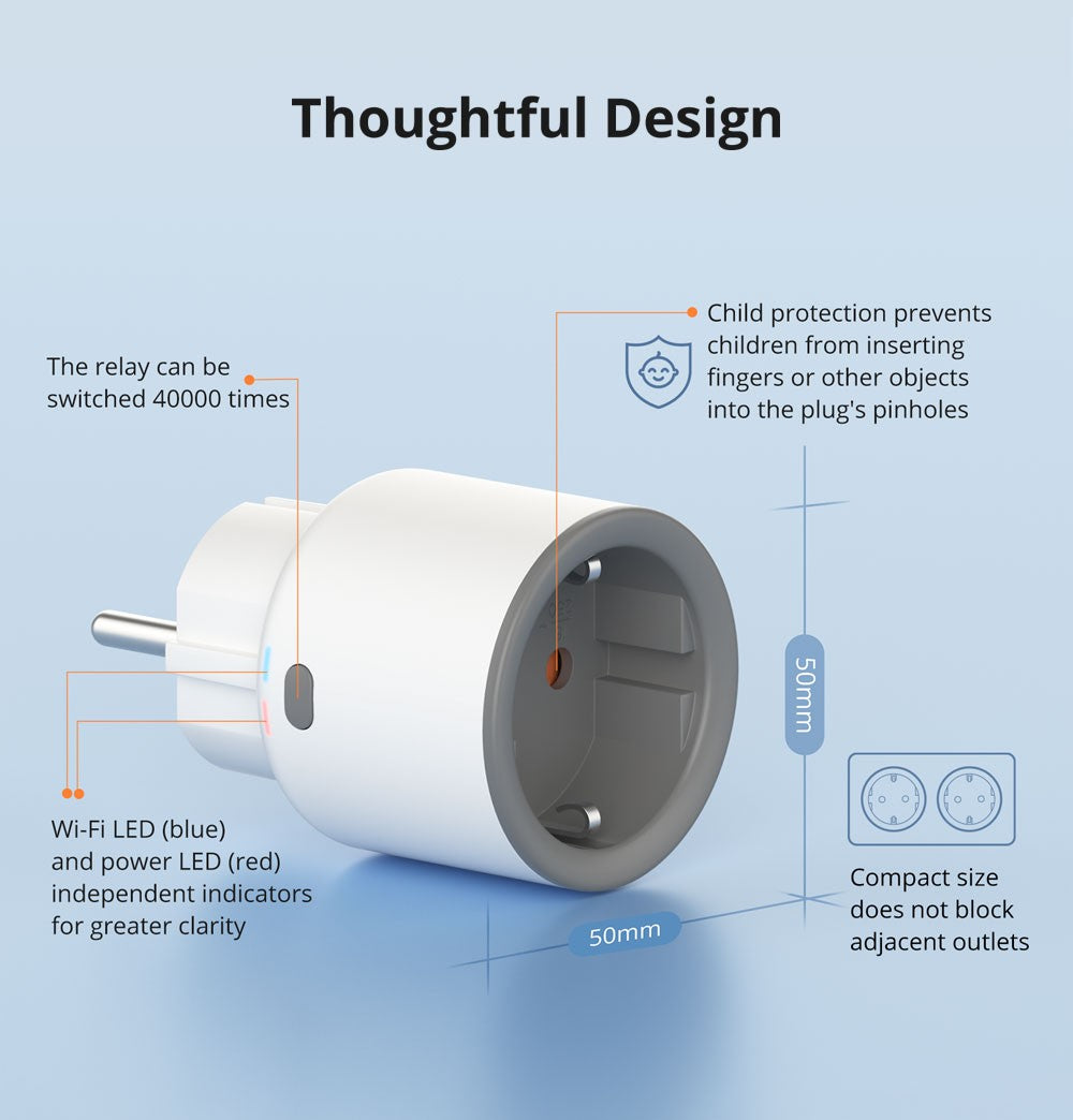SONOFF iPlug S60 TPF Wifi Smart Plug With Energy Monitoring Schedule and Timer Smart Socket via ewelink APP Alexa Google Home
