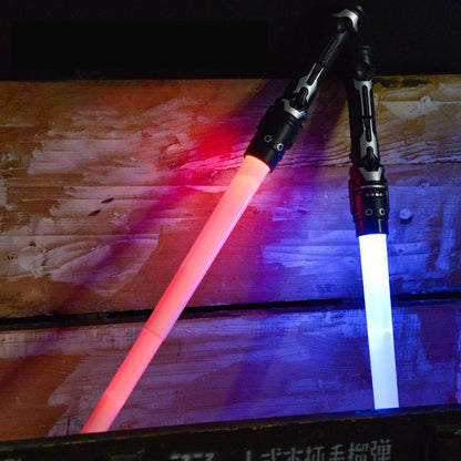 Colorful Glowing Sword Toys Laser Sword Lightsaber Red and Blue Double Saber Telescopic Music Cosplay Cool Flashing Children Toy