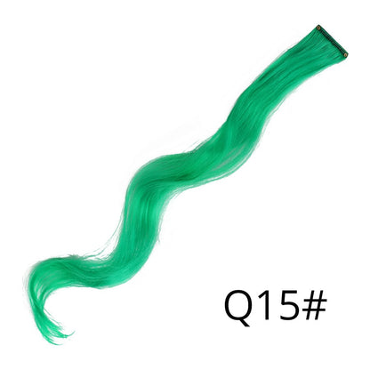 Apliques Sintéticos Presilha de Uma Peça Extensões de Cabelo Arco-Íris Cabelo Sintético Liso Peças de Cabelo de 45cm Longo Ombré Rosa Roxo Vermelho Azul