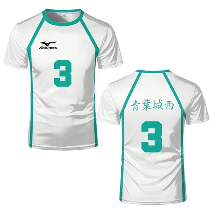 Popular Anime Haikyuu Tetsuro Oikawa Cosplay Costume Aoba Josai High School Volleyball Uniform For Men And Women Crew Neck Top