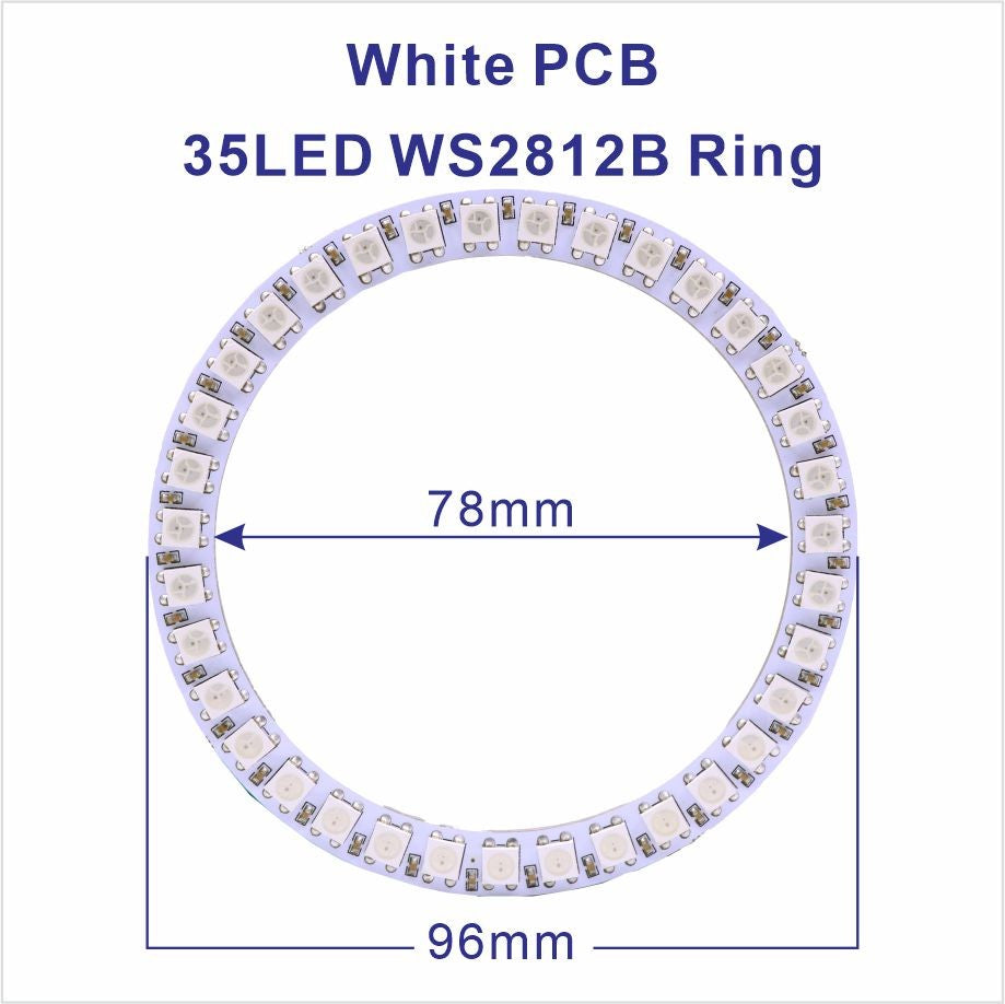 DC5V WS2812B Pixel Ring LED Panel Light Individual 8/16/24/35/45/128 LED Addressable WS2812 IC 5050 RGB LED Ring Module