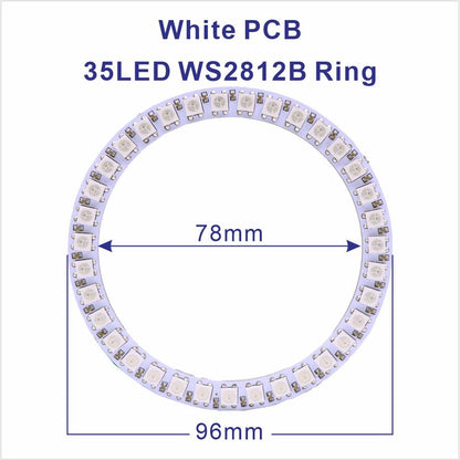 DC5V WS2812B Pixel Ring LED Panel Light Individual 8/16/24/35/45/128 LED Addressable WS2812 IC 5050 RGB LED Ring Module