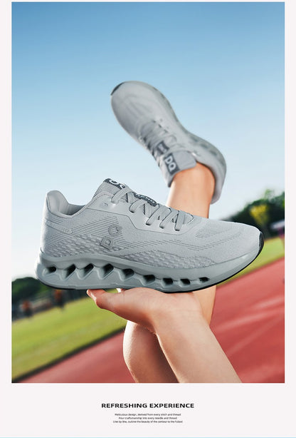 Men's Cushioned Running Shoes Energy Return Breathable Knit Arch Support Shock Absorption Marathon Women Casual Sneakers