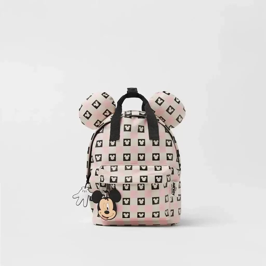 Mochilas Infantis Escolares Desenho Animado Fofo Bolsas de Ombro Duplo para Bebês Meninos Mochilas Simples Mickey Mouse para Crianças de 4-6 Anos