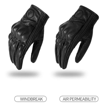 Luvas de Motocicleta Masculinas Femininas de Couro de Carbono para Ciclismo Inverno Motoqueiro Motocross ATV