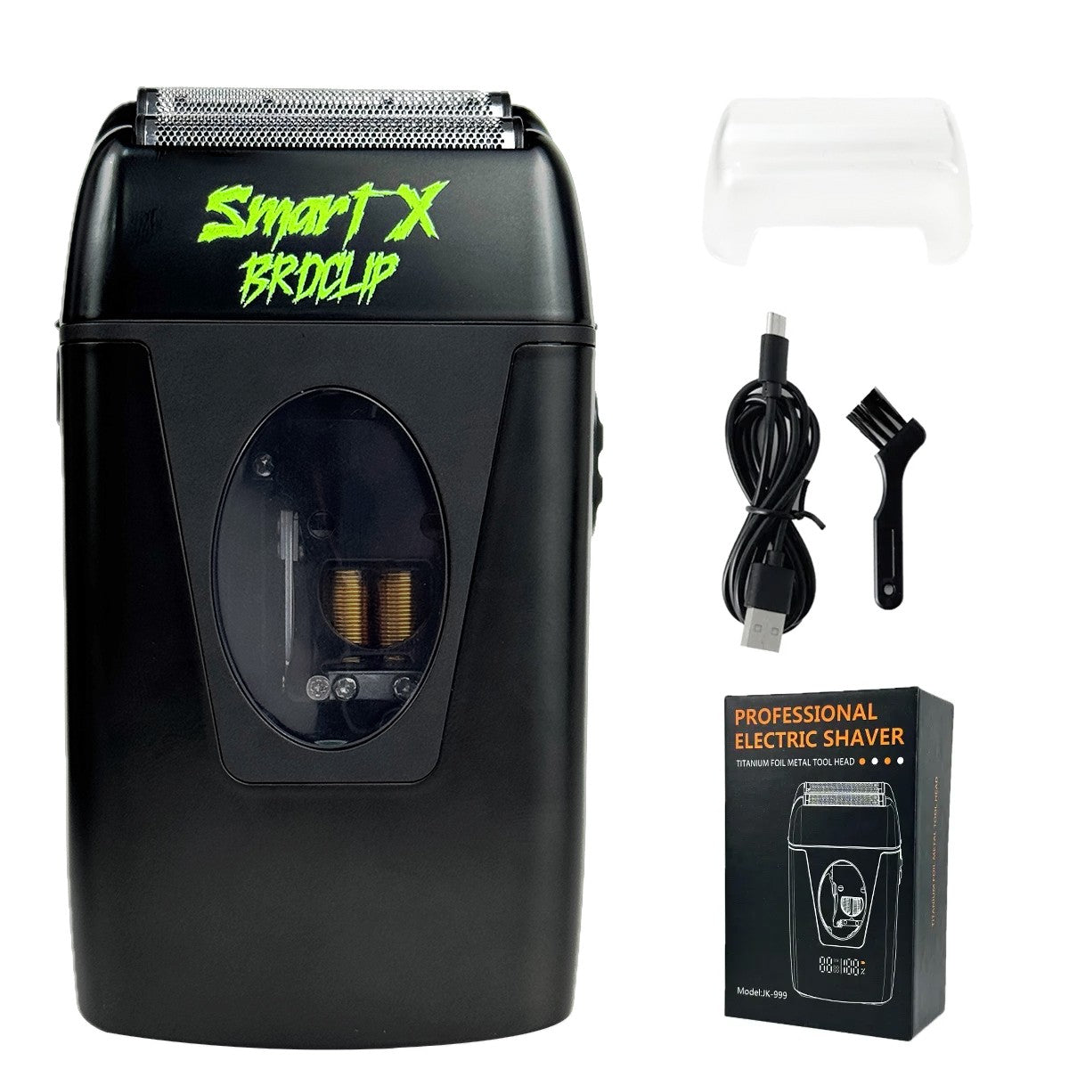 9000RPM BRDCLIP BRD999 Magnetic Motor Professional Electric Men's Beard Trimmer Double Foil Shaver USB Hair Cutting Machine