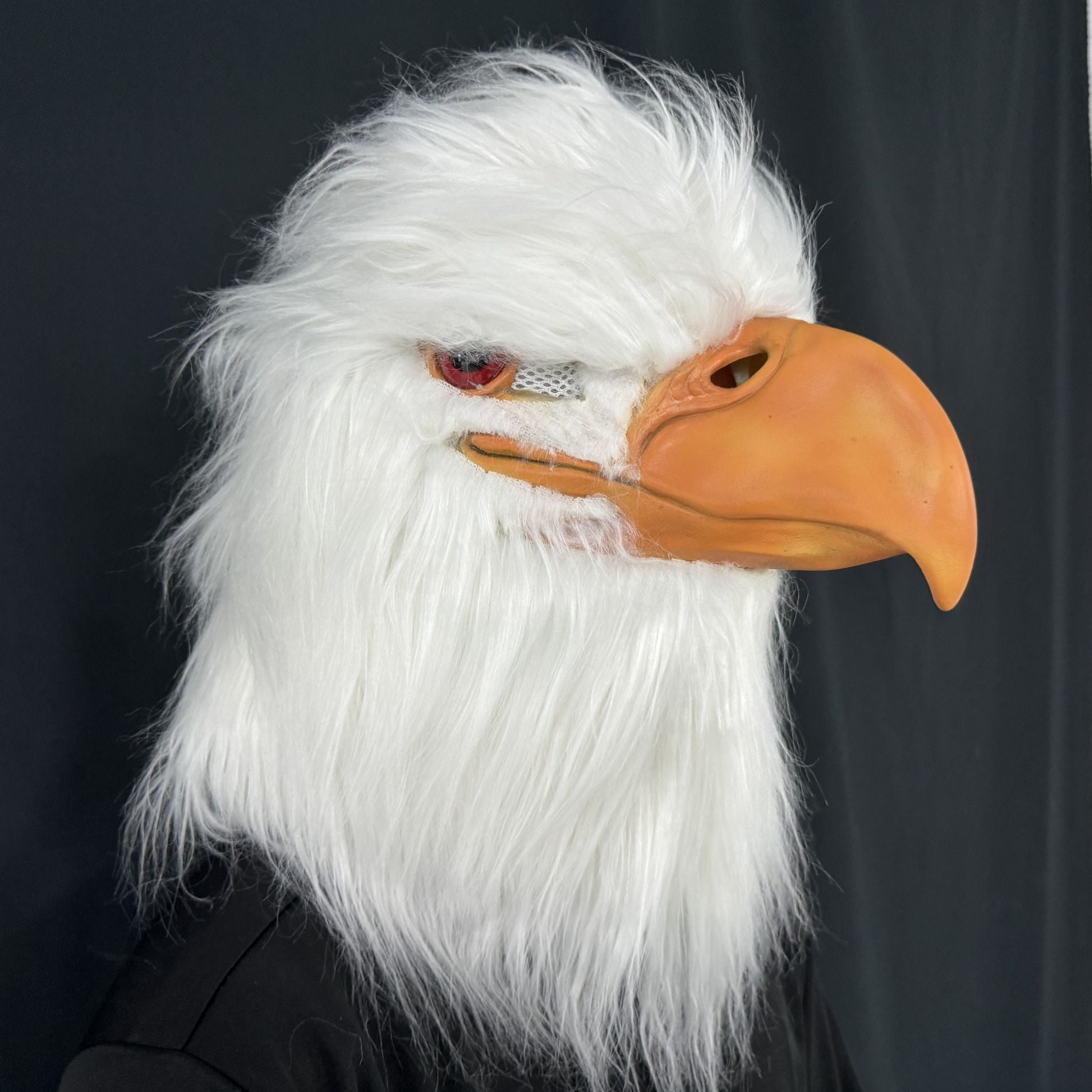 White Eagle Latex Mask – Realistic Bird Head Costume Feathers For Adults Halloween Party Cosplay Animal Prop Masquerade Carnival