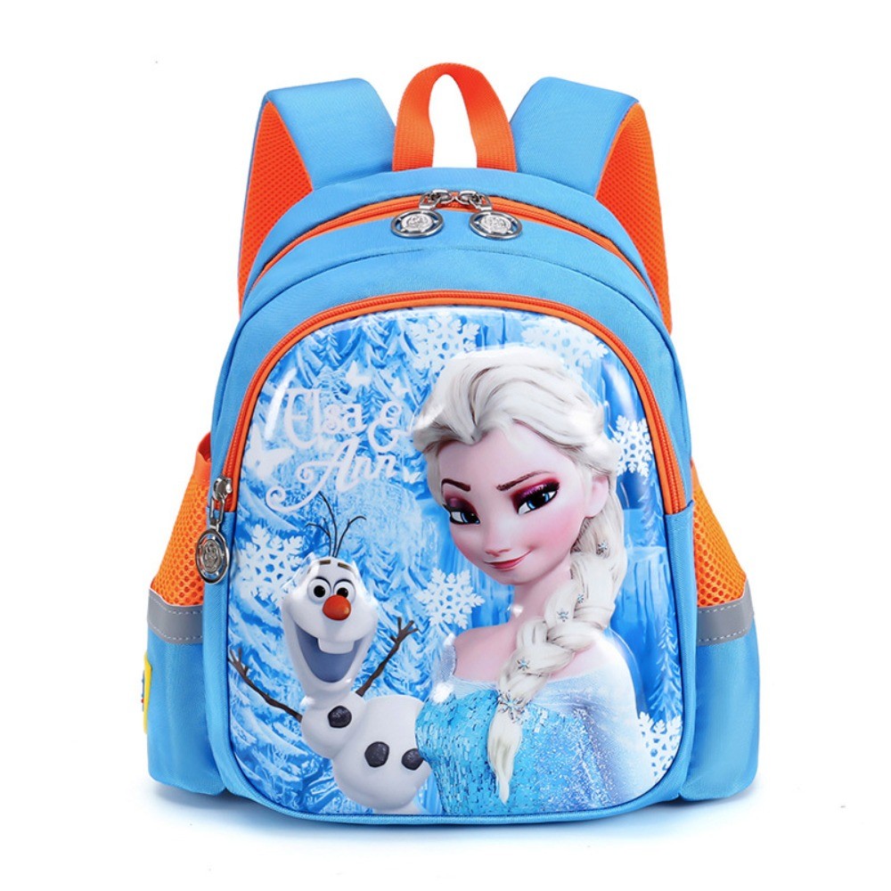 Mochila Escolar Infantil Feminina Disney Frozen 2 Elsa Princesa Desenho Animado Jardim de Infância Moda Viagem Dupla Alça Costa Criança Pequena Bagagem